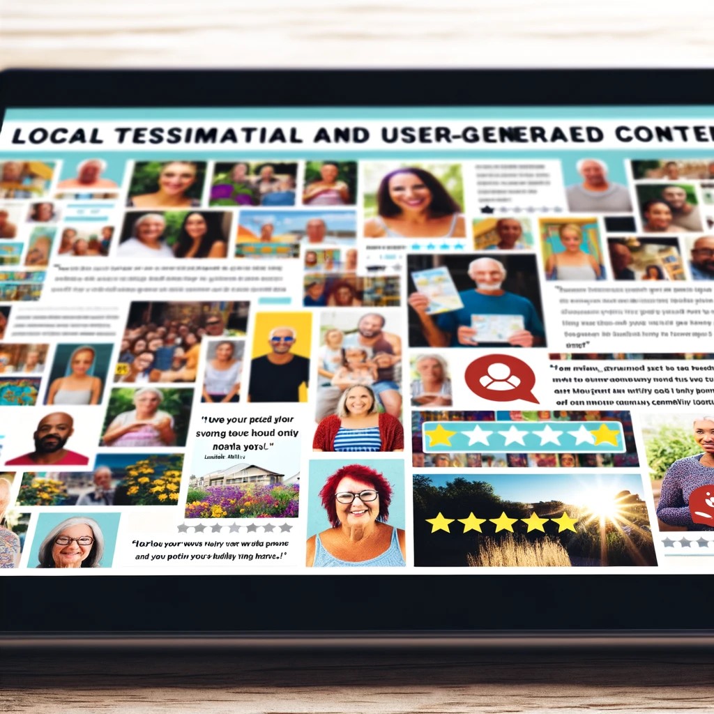 A detailed digital image showcasing local testimonials and user-generated content.