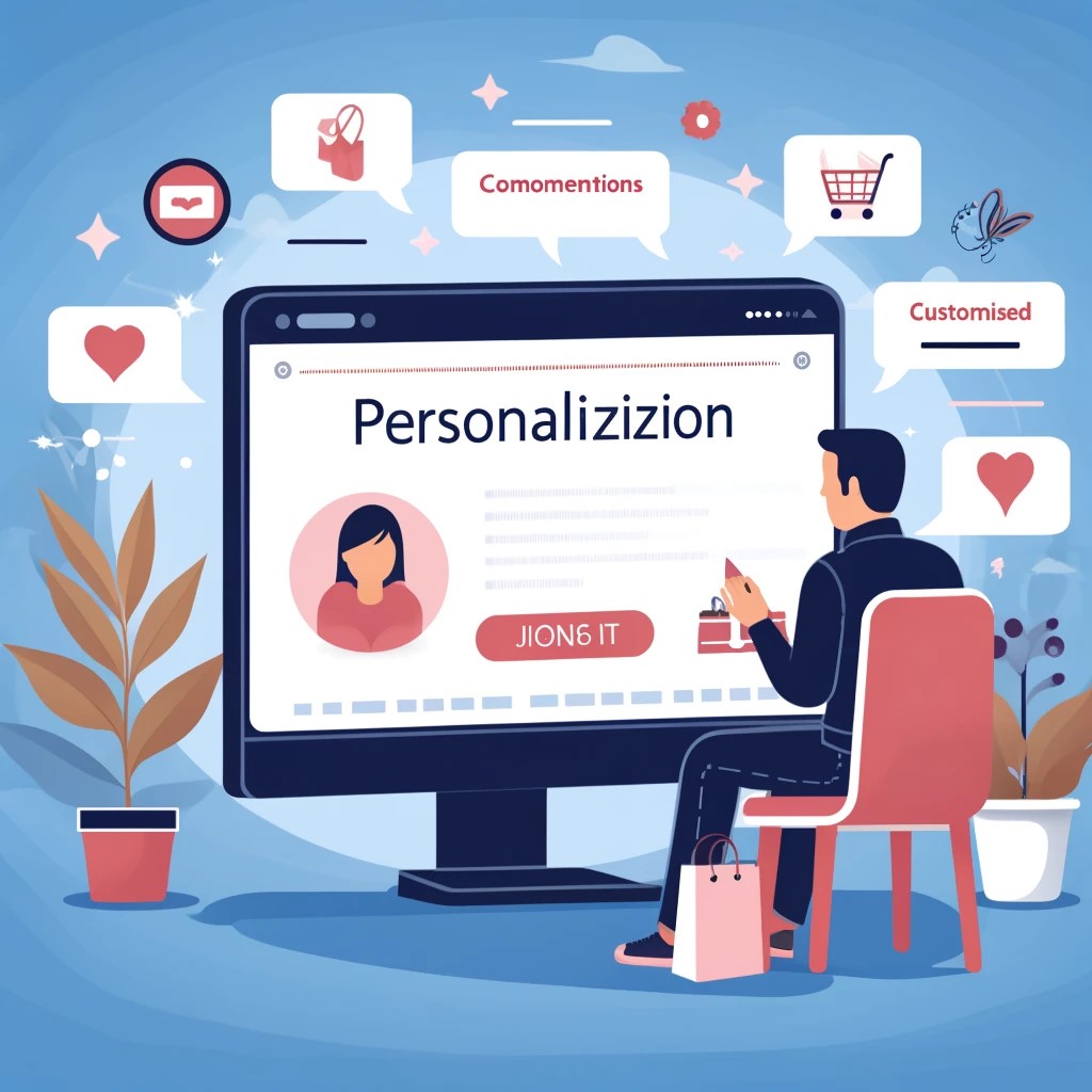 A digital illustration showcasing the concept of personalization in ecommerce.