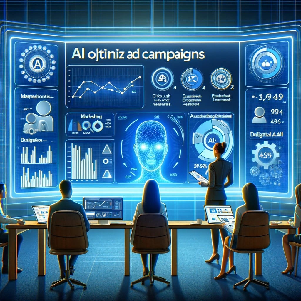 Display a marketing analyst reviewing AI-generated insights