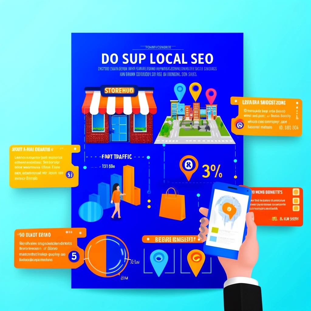 Infographic detailing the importance of local SEO for brick-and-mortar stores.