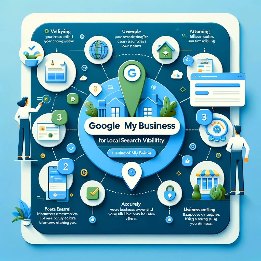 Infographic detailing the importance of Google My Business for local search visibility