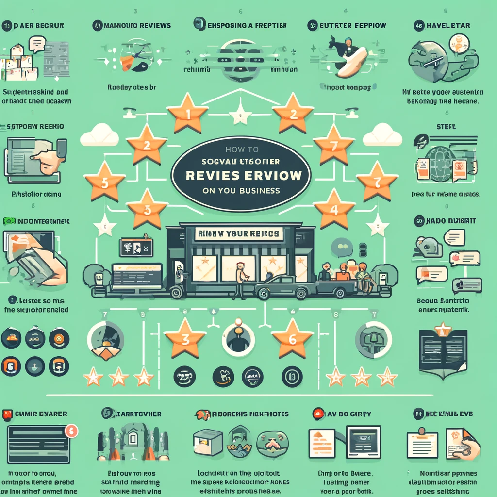 Infographic illustrating how to effectively manage and leverage customer reviews