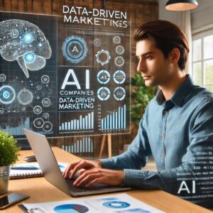 A marketing expert analyzing data driven marketing in AI