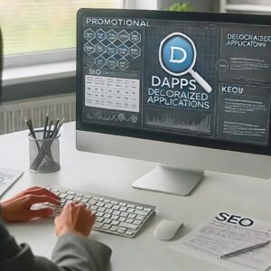 A professional creating a promotional campaign for decentralized applications