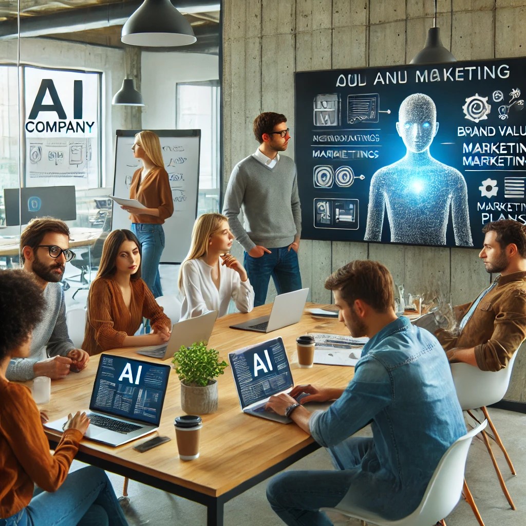 An image of a live webinar session about branding for AI companies, with a presenter