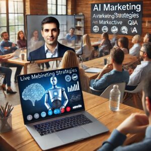 An image of a diverse team of AI company professionals Creating a Comprehensive AI Marketing Plan