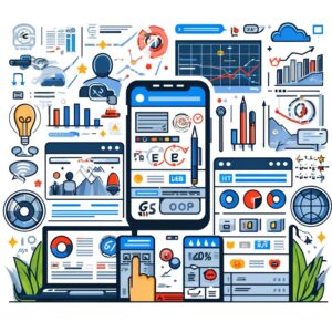 An illustration of the A_B testing process for website optimization. Two versions of a web page.