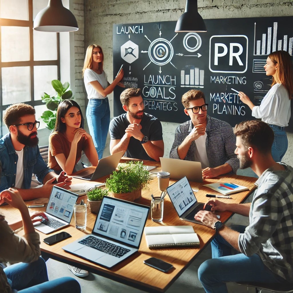 An image of a diverse team Creating Buzz for Your App Launch PR Strategies