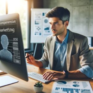 An image of a marketing expert Creating a Comprehensive AI Marketing Plan