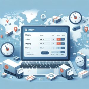 An image showing the process of setting up shipping rates and zones in Shopify