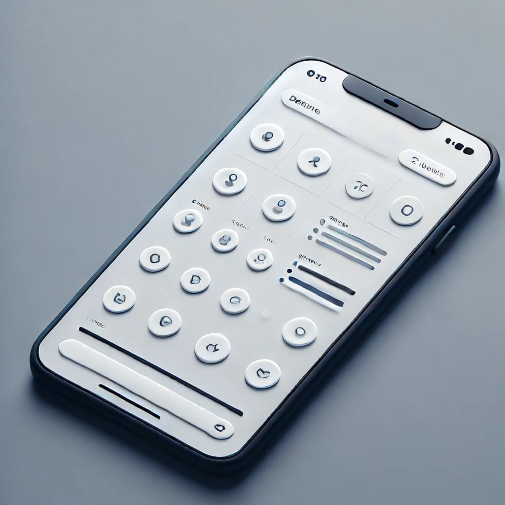 An image depicting a simple and clean user interface design for a mobile app