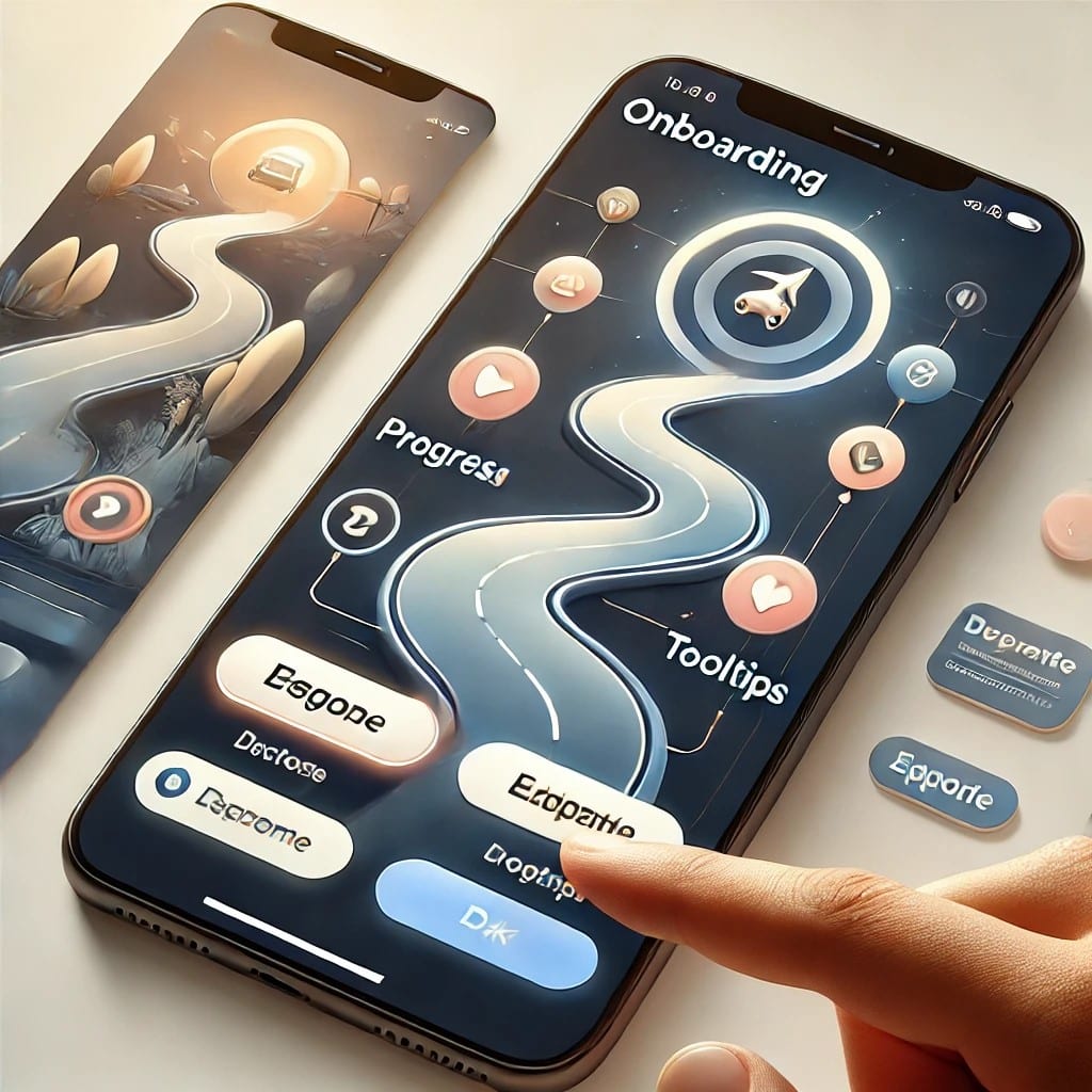 An image showing a mobile app onboarding process with a smooth user flow.