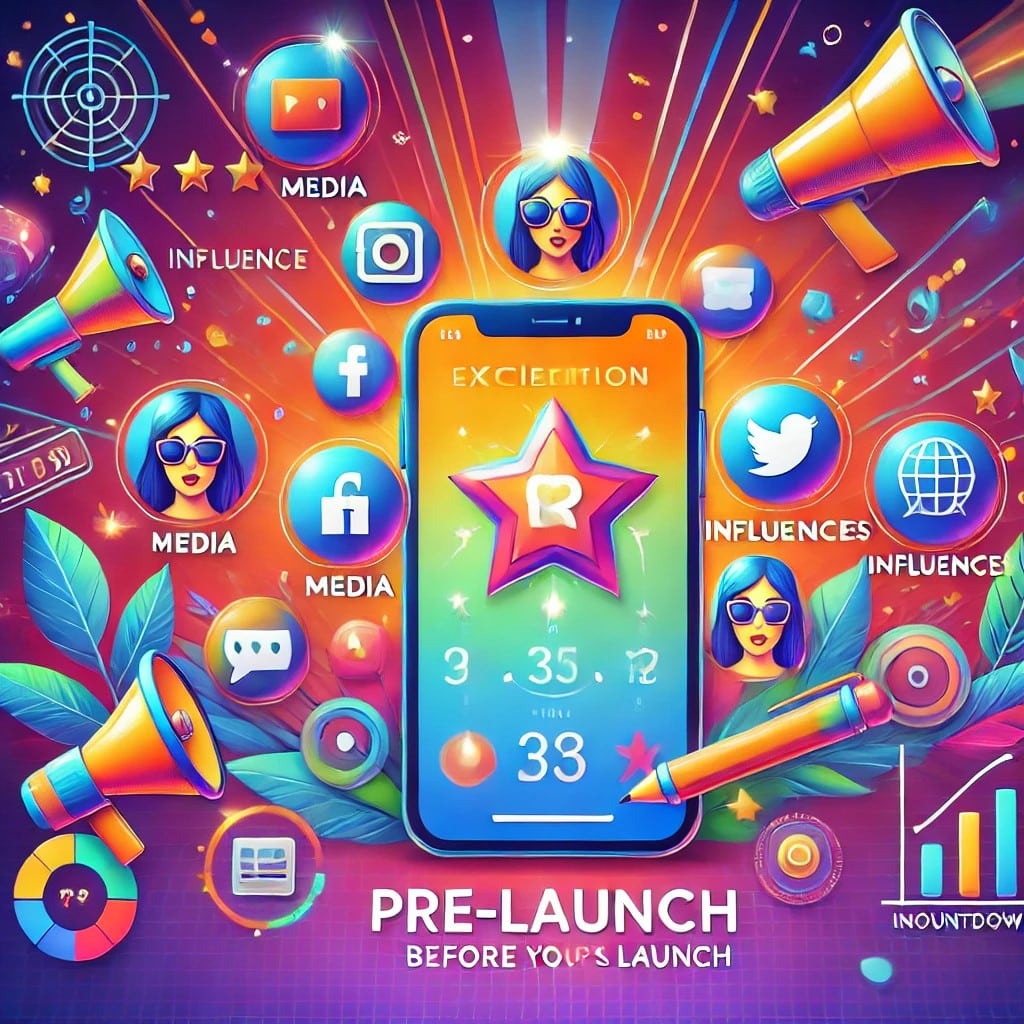 A vibrant image representing the pre-launch excitement of an app