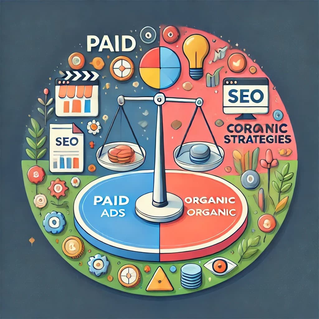 An image representing a balanced marketing approach for ecommerce