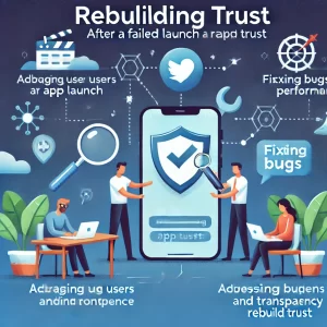 An image representing rebuilding trust after a failed app launch