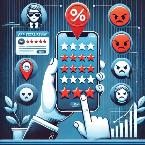 An image representing the impact of negative app store reviews on marketing