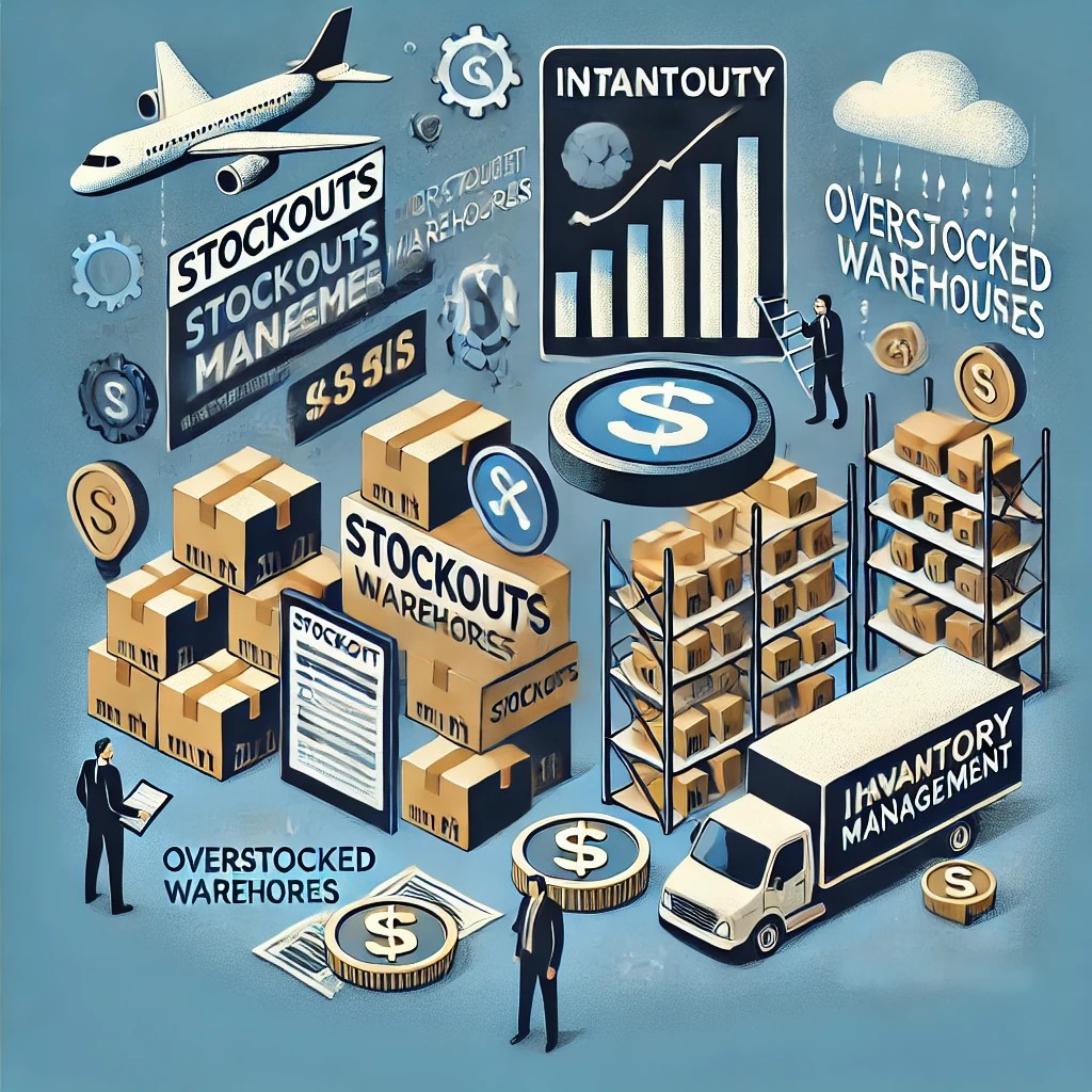 An image representing the impact of poor inventory management in ecommerce, featuring stockouts