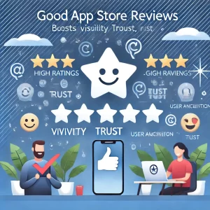 An image representing the positive impact of good app store reviews