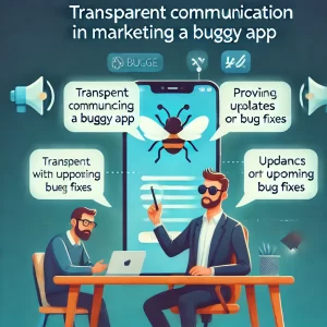 An image representing transparent communication in marketing a buggy app