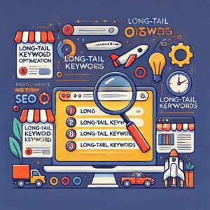 An image showing long-tail keyword optimization for ecommerce SEO