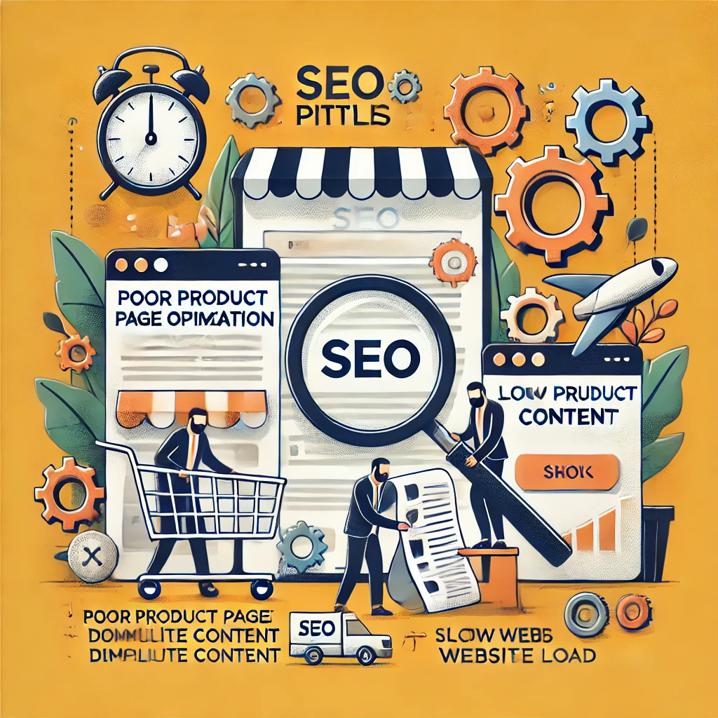 An image representing SEO pitfalls in ecommerce
